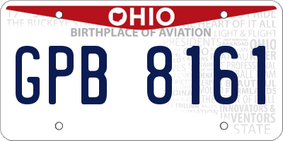 OH license plate GPB8161