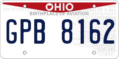 OH license plate GPB8162