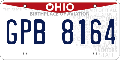 OH license plate GPB8164