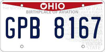 OH license plate GPB8167