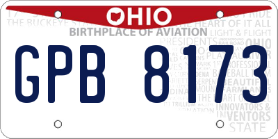 OH license plate GPB8173