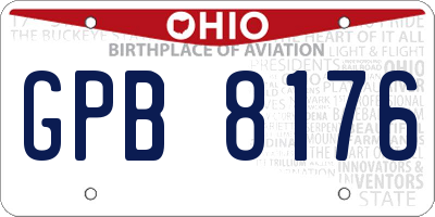 OH license plate GPB8176