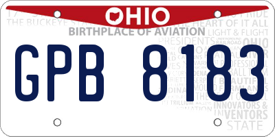 OH license plate GPB8183