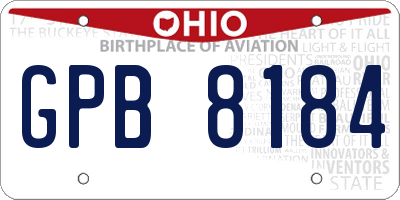 OH license plate GPB8184