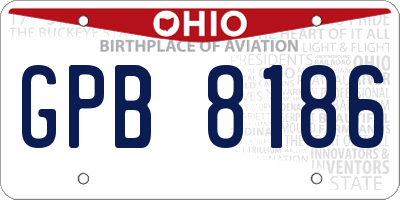 OH license plate GPB8186