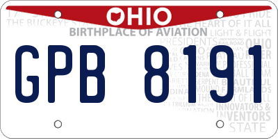 OH license plate GPB8191