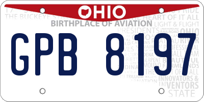 OH license plate GPB8197