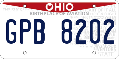 OH license plate GPB8202
