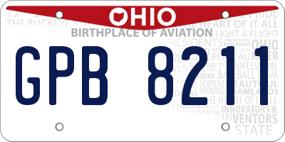 OH license plate GPB8211