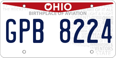 OH license plate GPB8224