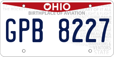 OH license plate GPB8227