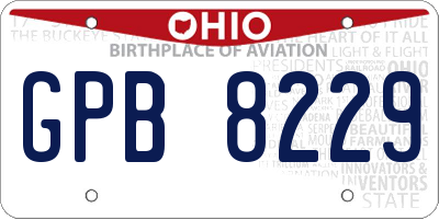OH license plate GPB8229