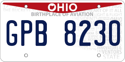 OH license plate GPB8230