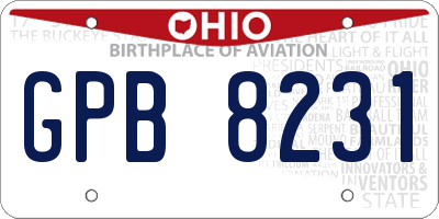 OH license plate GPB8231