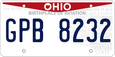 OH license plate GPB8232