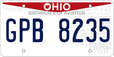 OH license plate GPB8235