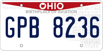 OH license plate GPB8236
