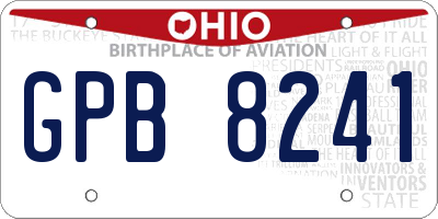 OH license plate GPB8241