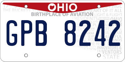 OH license plate GPB8242