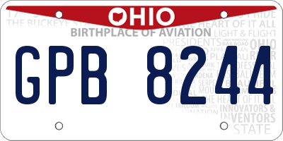 OH license plate GPB8244