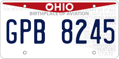 OH license plate GPB8245