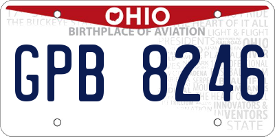 OH license plate GPB8246
