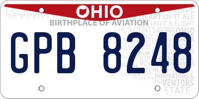 OH license plate GPB8248