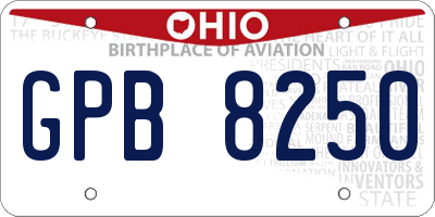 OH license plate GPB8250