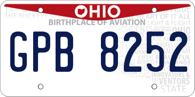 OH license plate GPB8252