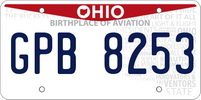OH license plate GPB8253