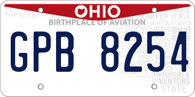 OH license plate GPB8254