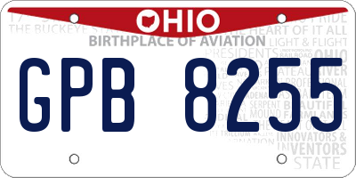 OH license plate GPB8255