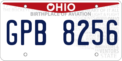 OH license plate GPB8256