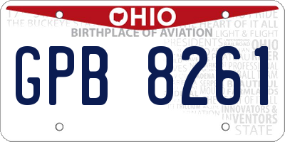 OH license plate GPB8261