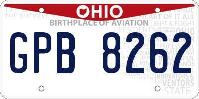 OH license plate GPB8262