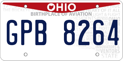 OH license plate GPB8264