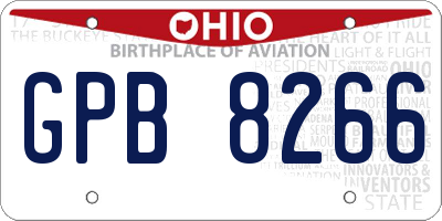 OH license plate GPB8266