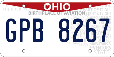 OH license plate GPB8267