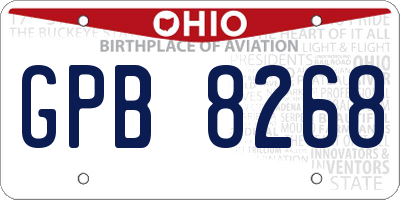 OH license plate GPB8268