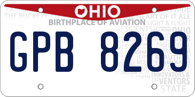 OH license plate GPB8269