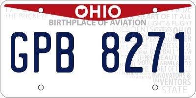 OH license plate GPB8271