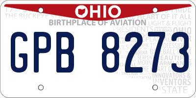 OH license plate GPB8273
