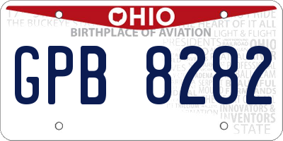 OH license plate GPB8282