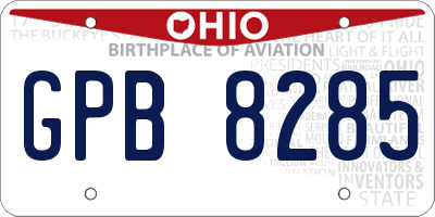 OH license plate GPB8285
