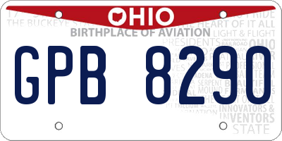 OH license plate GPB8290