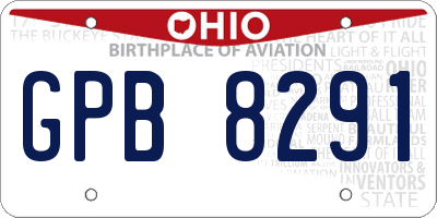 OH license plate GPB8291