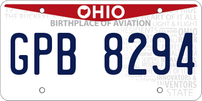 OH license plate GPB8294