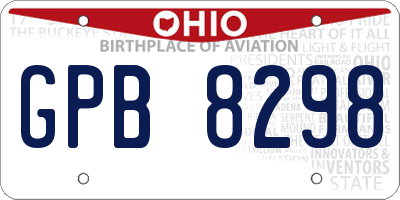OH license plate GPB8298