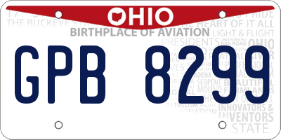 OH license plate GPB8299