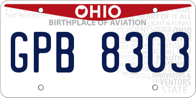 OH license plate GPB8303